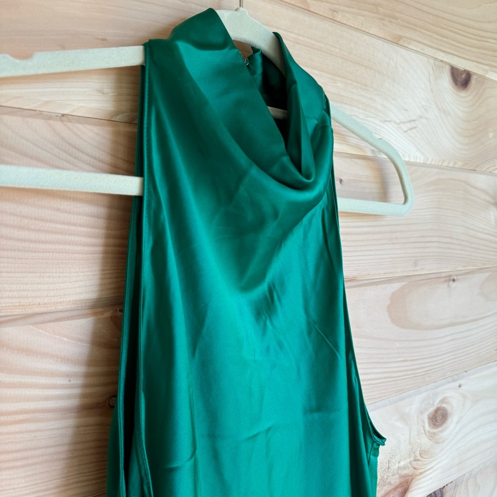 NWOT Amanda Uprichard Sandrine Dress Size L in Dark Green - Picture 7 of 9